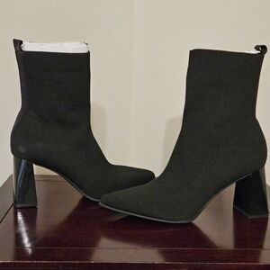INC International Concepts Black Sock Heeled Boots